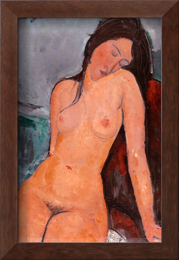 Seated Nude, c.1917 - Amedeo Modigliani Paintings